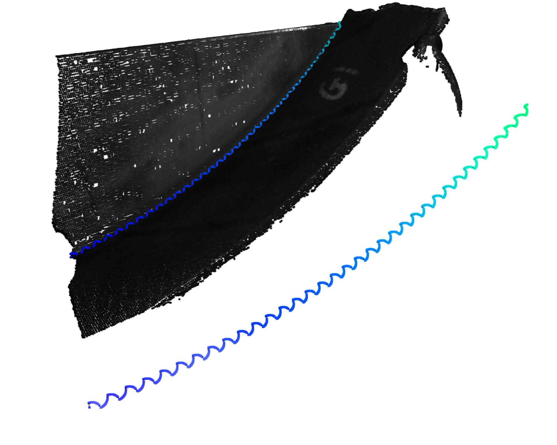 Custom tool path mapping on a nominal scan of a manufactured part or CAD model.